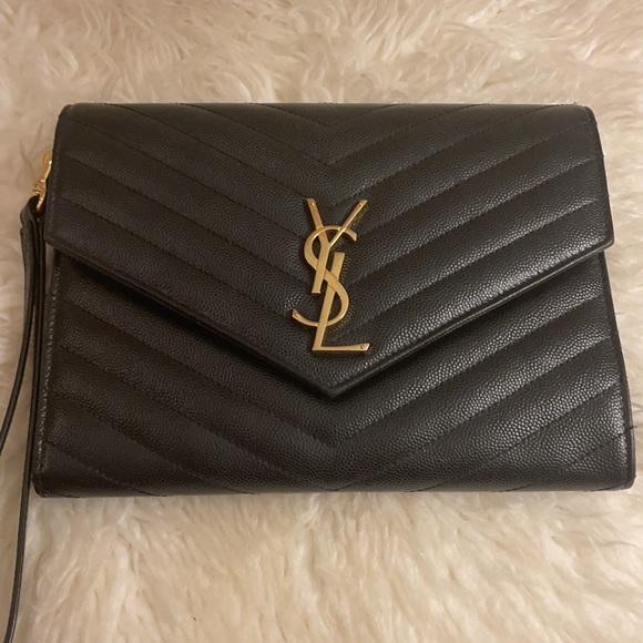YSL Matelasse Flap Pouch Wristlet/Clutch - Picture 3 of 14